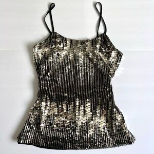 Rue21 Black, Gold, and Silver Sequin Top